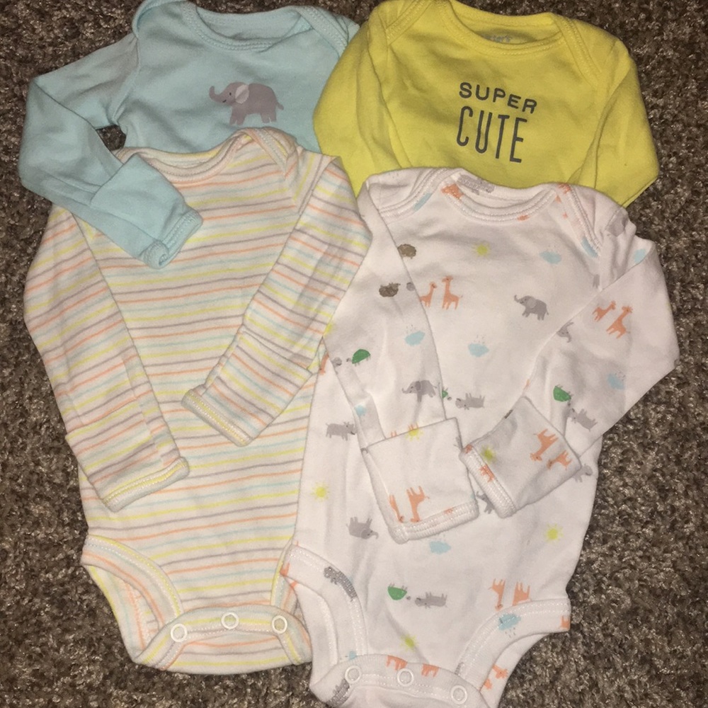 Unisex Newborn long sleeve bodysuit set